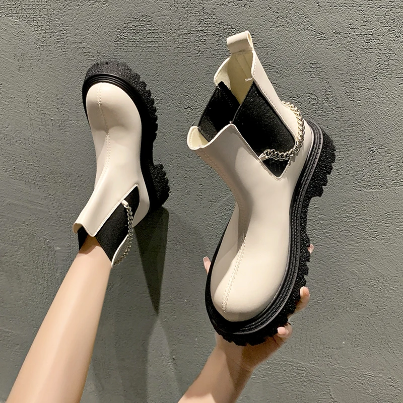 Женские сапоги-Челси с круглым носком, на плоской подошве
Женские сапоги-Челси с круглым носком, на плоской подошве