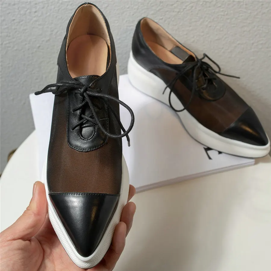 Fashion Sneakers Women Genuine Leather Wedges High Heel Ankle Boots Female Breathable Lace Platform Oxfords Shoes Casual Shoes
Fashion Sneakers Women Genuine Leather Wedges High Heel Ankle Boots Female Breathable Lace Platform Oxfords Shoes Casual Shoes