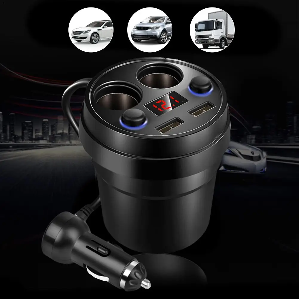 Car Interior Cup-Type Car Charger Dual USB With Cable Multi-Function Cigarette Lighter Independent Switches LED Display Charger
Car Interior Cup-Type Car Charger Dual USB With Cable Multi-Function Cigarette Lighter Independent Switches LED Display Charger
