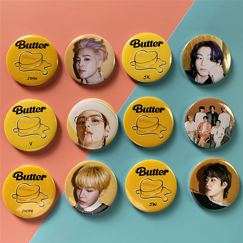 KPOP Bangtan Boys Album Butter Brooch Round Badge JIMIN JIN V Bag Accessories Clothes Decoration Gifts 2Pcs/Set F31
KPOP Bangtan Boys Album Butter Brooch Round Badge JIMIN JIN V Bag Accessories Clothes Decoration Gifts 2Pcs/Set F31