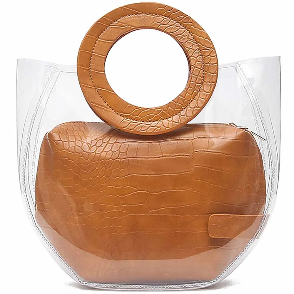 Women's Luxury Transparent Bags Female Brand Design Handbags Circular Packs For Ladies Shopper Free Shipping Casual Bucket Bag
Women's Luxury Transparent Bags Female Brand Design Handbags Circular Packs For Ladies Shopper Free Shipping Casual Bucket Bag
