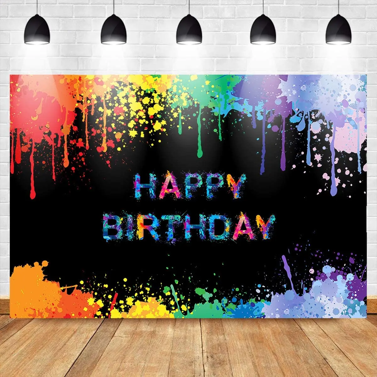 Glow Splatter Photography Backdrop Happy Birthday Background Vinyl Colorful Graffiti Party Banner Decoration Neon Paint
Glow Splatter Photography Backdrop Happy Birthday Background Vinyl Colorful Graffiti Party Banner Decoration Neon Paint