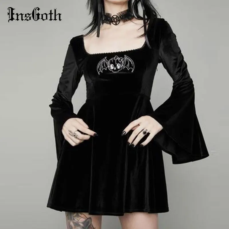 InsGoth Vintage Black Embroidery Mini Dress Goth High Waist Party Dress Aesthetic Velvet Flare Long Sleeve A Line Women Dresses
InsGoth Vintage Black Embroidery Mini Dress Goth High Waist Party Dress Aesthetic Velvet Flare Long Sleeve A Line Women Dresses