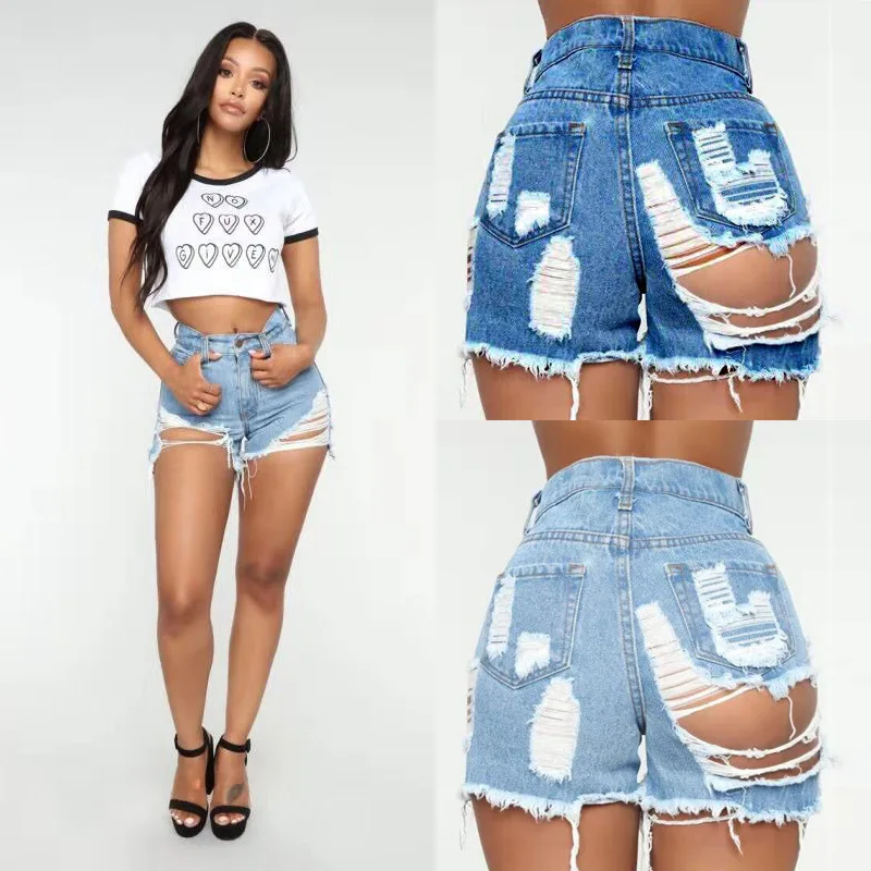2021 New Summer Women's Frayed Raw Hem Ripped Distressed High Waist Hole Denim Shorts Jeans 
2021 New Summer Women's Frayed Raw Hem Ripped Distressed High Waist Hole Denim Shorts Jeans