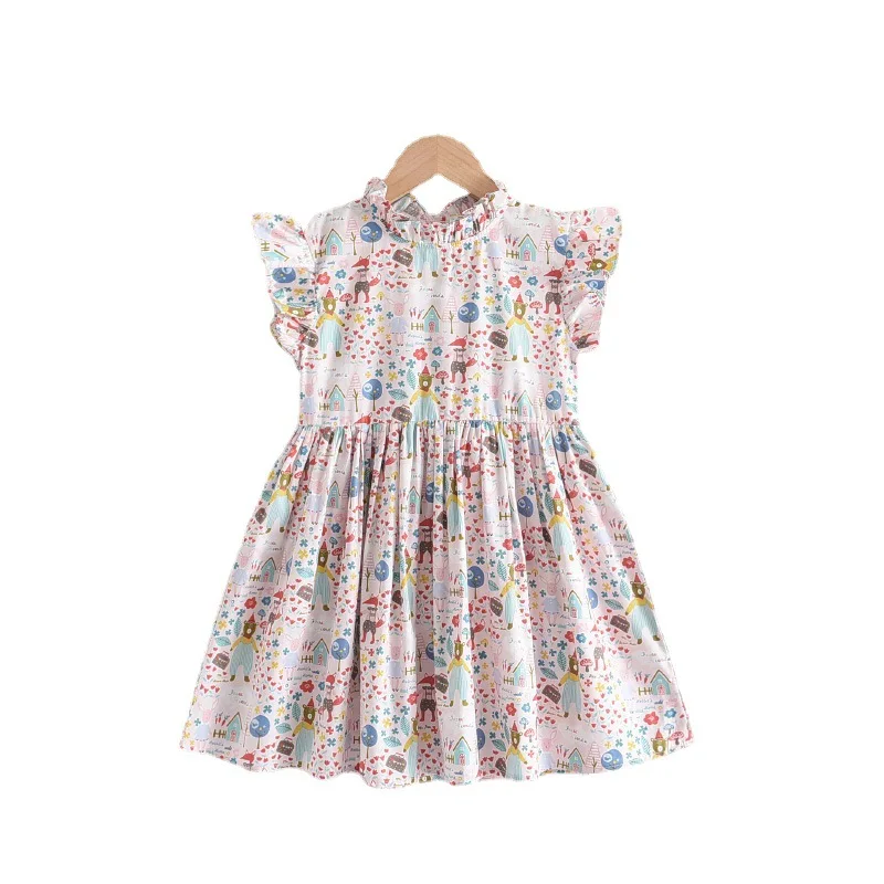 Летнее платье с мультяшным принтом медведя для девочек 
Летнее платье с мультяшным принтом медведя для девочек