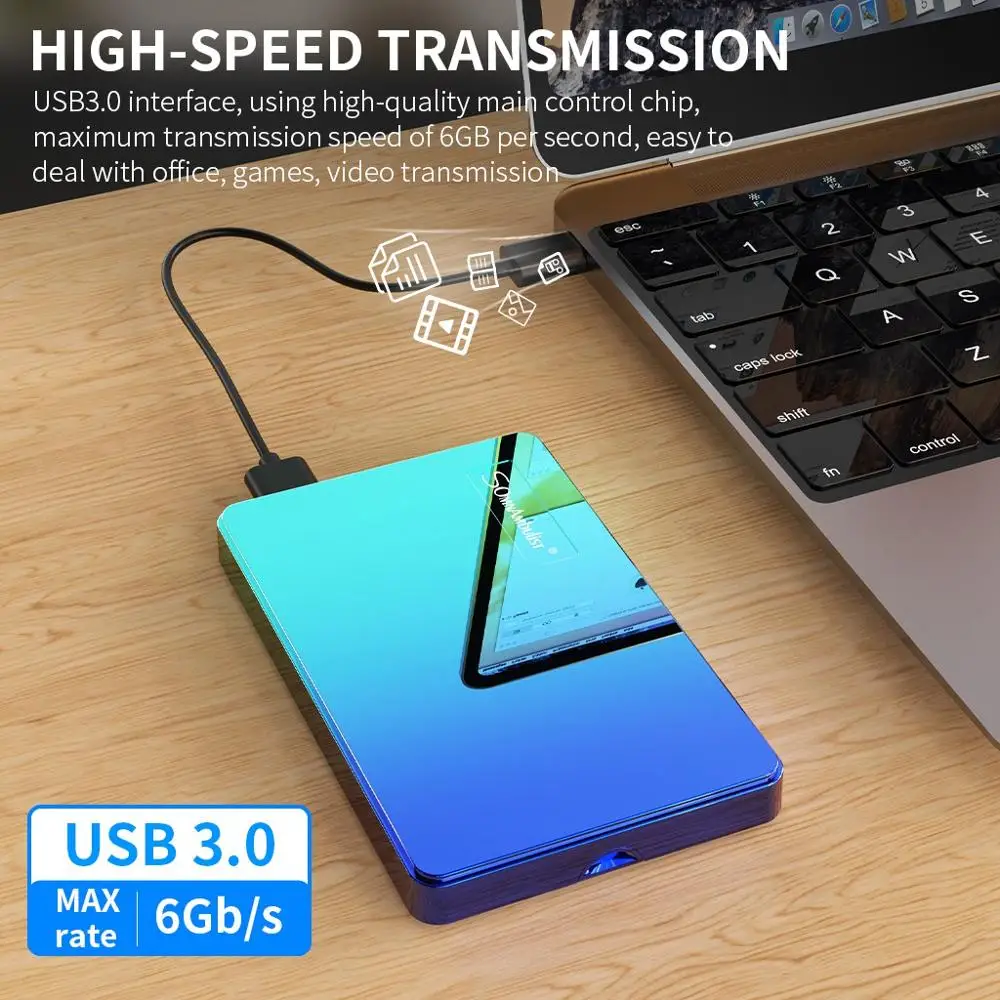 Внешний жесткий диск ABS color HDD 2 5 ТБ внешний устройство хранения данных для