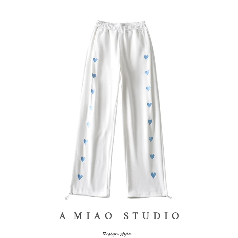 Drawstring Ankle Banded Love Embroidered Mopping Sweatpants Spring New Women's Elastic Waist Loose Track Pants Slimming Trousers
Drawstring Ankle Banded Love Embroidered Mopping Sweatpants Spring New Women's Elastic Waist Loose Track Pants Slimming Trousers