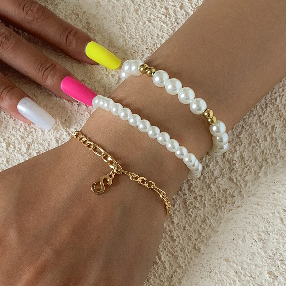 Ingemark 3Pcs/Set Boho Imitation Pearl Bracelets Hand Bijoux Dollar Sign Pendant Beads Bangles for Women Party y2k Jewelry Gift
Ingemark 3Pcs/Set Boho Imitation Pearl Bracelets Hand Bijoux Dollar Sign Pendant Beads Bangles for Women Party y2k Jewelry Gift