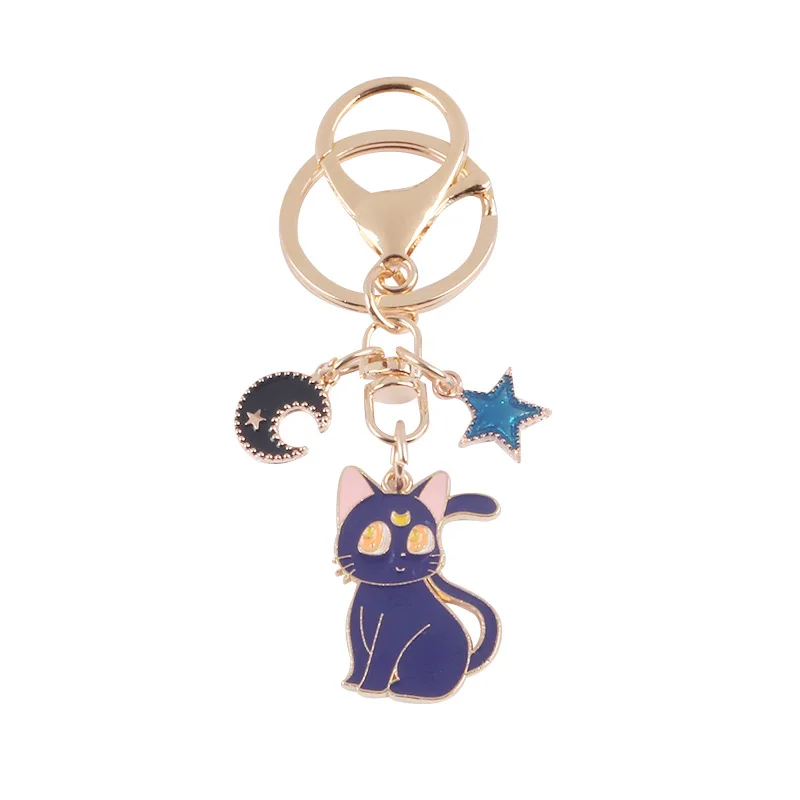 Cute Cat Keychains Accessories Alloy Key Chain Moon Cat Sailor Moon Five-Pointed Star Metal Lady Bag Pendant Key Ring
Cute Cat Keychains Accessories Alloy Key Chain Moon Cat Sailor Moon Five-Pointed Star Metal Lady Bag Pendant Key Ring