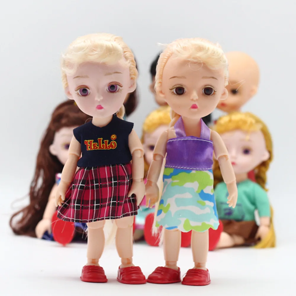 16 см BJD куклы принцесса кукла одежда 13 подвижная соединенная голая голова 3D Глаза
