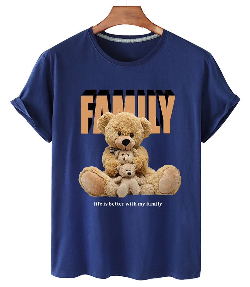 100% Cotton Family Bear Ladies Shirt Top Short-sleeved O-neck Wide T-shirt Female Plus Size T-shirt For Men And Women S-4XL
100% Cotton Family Bear Ladies Shirt Top Short-sleeved O-neck Wide T-shirt Female Plus Size T-shirt For Men And Women S-4XL