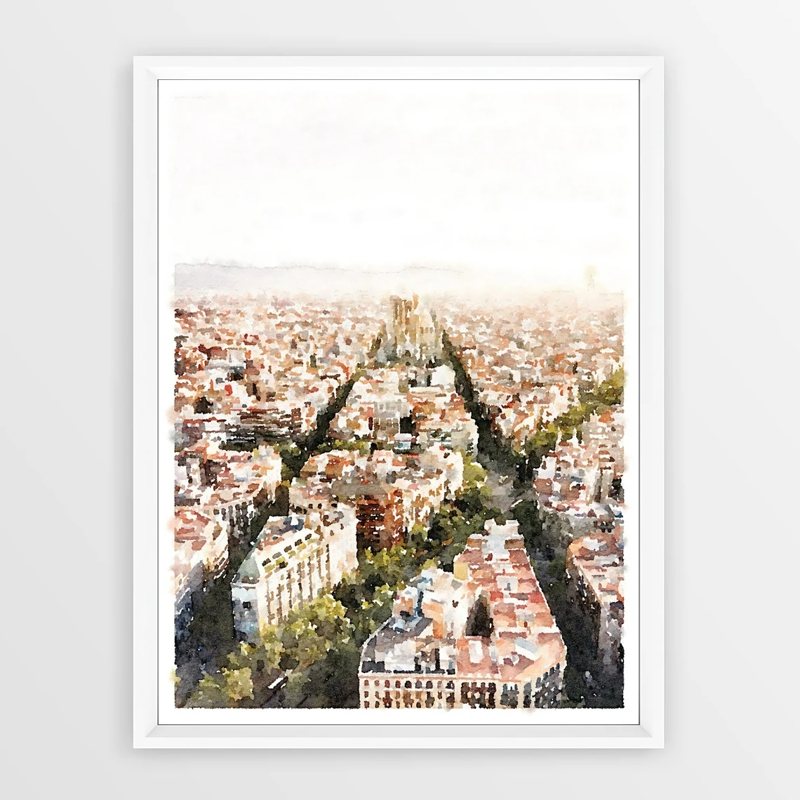 Barcelona Spain City Aerial View Watercolor Print, Sagrada Familia, Spanish Decor Artwork Art Poster Minimalist Home Decor
Barcelona Spain City Aerial View Watercolor Print, Sagrada Familia, Spanish Decor Artwork Art Poster Minimalist Home Decor