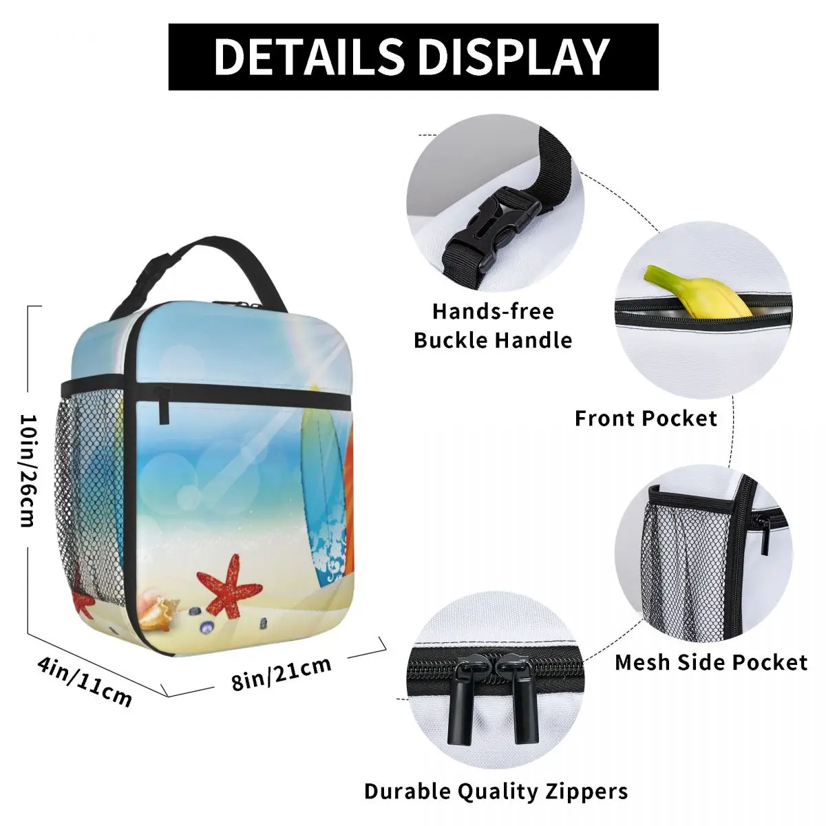 Holiday In Beach Lunch Bag for Women Men Large Insulated Lunch Box with Water Bottle Holder and Pockets
Holiday In Beach Lunch Bag for Women Men Large Insulated Lunch Box with Water Bottle Holder and Pockets