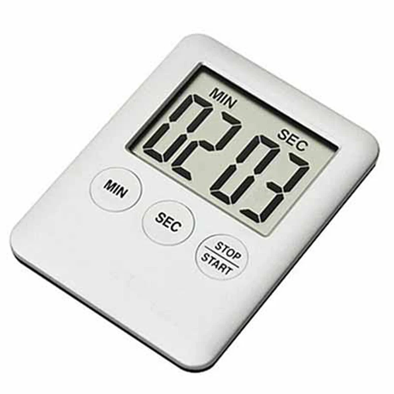 

1pcs 5 ColorsSuper Thin LCD Digital Screen Kitchen Timer Square Cooking Count Up Countdown Alarm Magnet Clock Temporizador