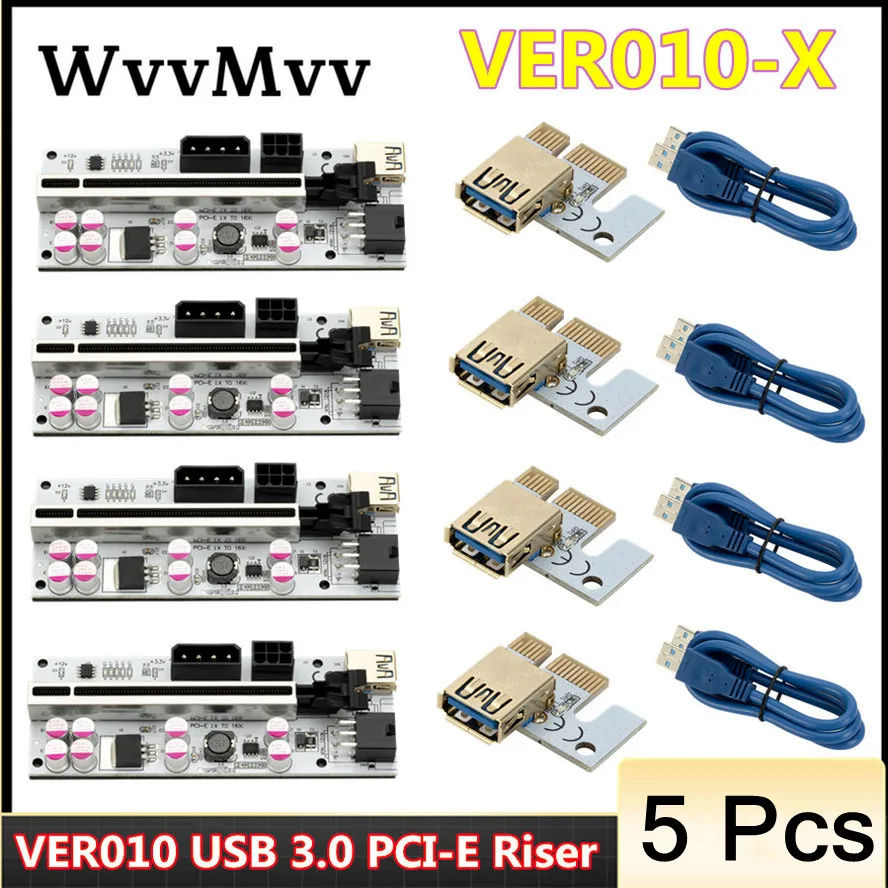 5 шт. Pcie Riser 010 010X VER010 010S Plus USB 3,0 pci e Express кабель Riser GPU X16 Extender PCI-E адаптер для райзерной карты
5 шт. Pcie Riser 010 010X VER010 010S Plus USB 3,0 pci e Express кабель Riser GPU X16 Extender PCI-E адаптер для райзерной карты