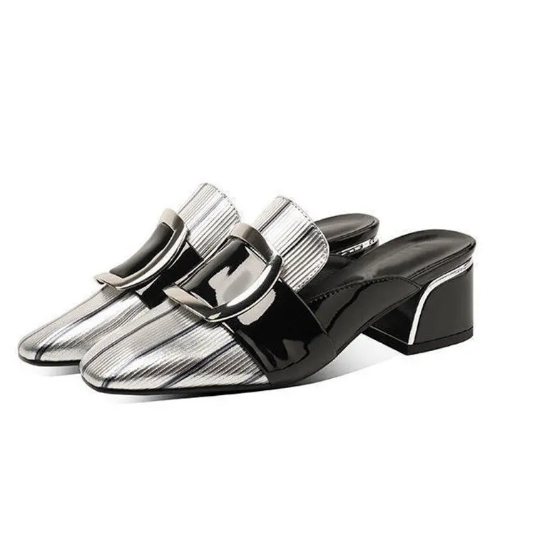 Sandals and slippers women summer new fashion half slippers mid-heel pointed half-pack slippers female thick heel color matching
Sandals and slippers women summer new fashion half slippers mid-heel pointed half-pack slippers female thick heel color matching