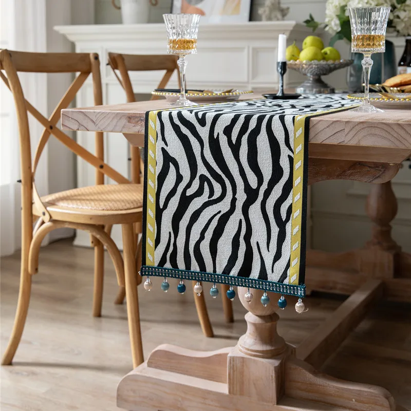 Chenille Beads Table Runner Home Table Cloth Geometric Zebra Pattern Table Runner Polyester Table Cloth for Table Decoration
Chenille Beads Table Runner Home Table Cloth Geometric Zebra Pattern Table Runner Polyester Table Cloth for Table Decoration