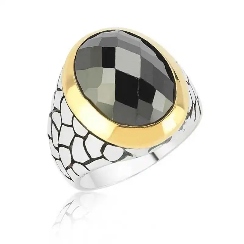 Silver Black Stone Men 'S Ring
Silver Black Stone Men 'S Ring