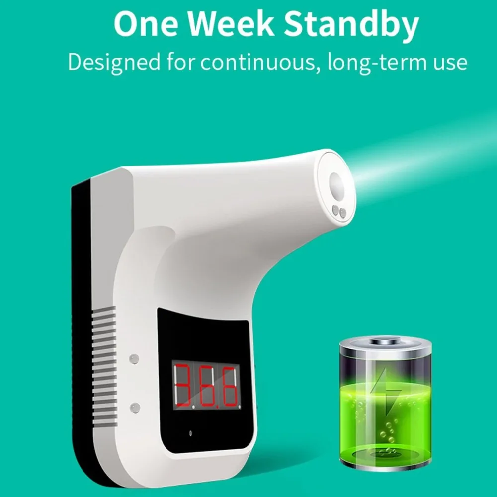 Non-Contact Infrared Digital Thermometer Wall-Mounted Forehead Thermometer LCD Display School/Office/Metro White+Black/White
Non-Contact Infrared Digital Thermometer Wall-Mounted Forehead Thermometer LCD Display School/Office/Metro White+Black/White