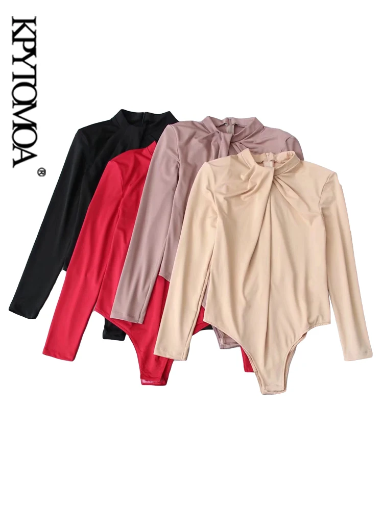 KPYTOMOA Women Fashion With Knotted Snap-button Bodysuits Vintage Long Sleeve Back Zipper Female Playsuits Mujer
KPYTOMOA Women Fashion With Knotted Snap-button Bodysuits Vintage Long Sleeve Back Zipper Female Playsuits Mujer