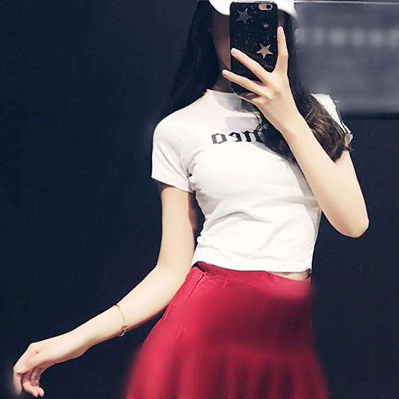 2021 Vintage Red Letter T Shirts crop top women summer Sexy Navel Bare Streetwear Fashion Tee Slim Fit Short T-shirt Tight Tops
2021 Vintage Red Letter T Shirts crop top women summer Sexy Navel Bare Streetwear Fashion Tee Slim Fit Short T-shirt Tight Tops