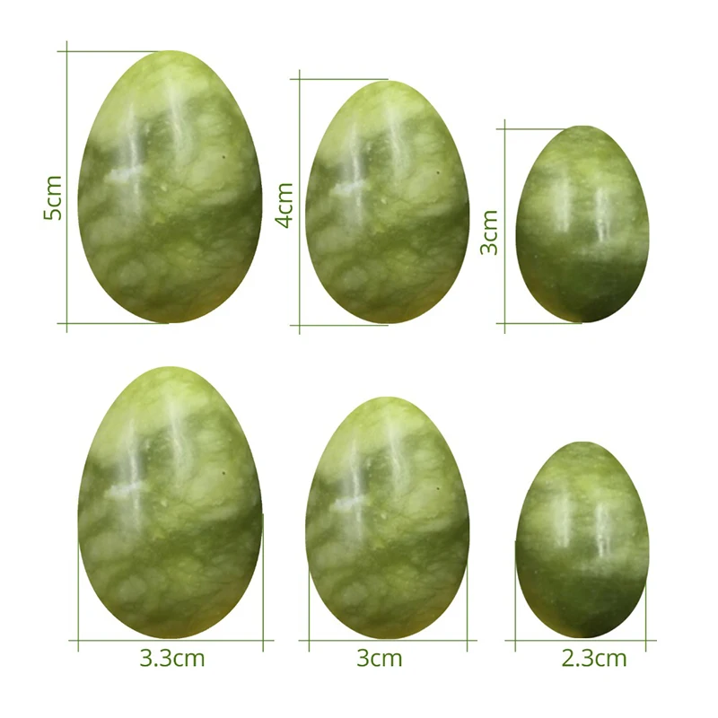 Зеленый камень Yoni набор яиц для массажа натурального нефрита яйца Для женщин