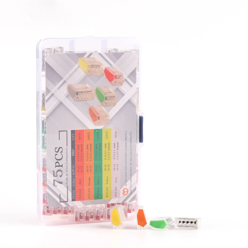 Boxed Quick Wire Connectors plug-in Spring Compact Junction Box 2/3/4/5 pin Conductor Home Cable Wiring Connector Terminal Block
Boxed Quick Wire Connectors plug-in Spring Compact Junction Box 2/3/4/5 pin Conductor Home Cable Wiring Connector Terminal Block