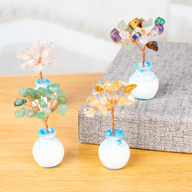 Super Mini Crystals Money Tree Copper Wire Wrapped W/ Agate Slice Base Chakra Gemstone Feng Shui Trees for Home Decor
Super Mini Crystals Money Tree Copper Wire Wrapped W/ Agate Slice Base Chakra Gemstone Feng Shui Trees for Home Decor