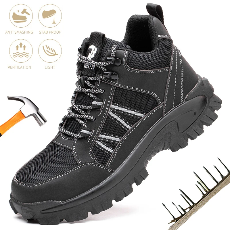 Men's Ankle Hiking Boots Anti-static Non-slip Safety Shoes Comfortable Steel Toe Anti Smashing Work Shoes Construction Sneaker
Men's Ankle Hiking Boots Anti-static Non-slip Safety Shoes Comfortable Steel Toe Anti Smashing Work Shoes Construction Sneaker