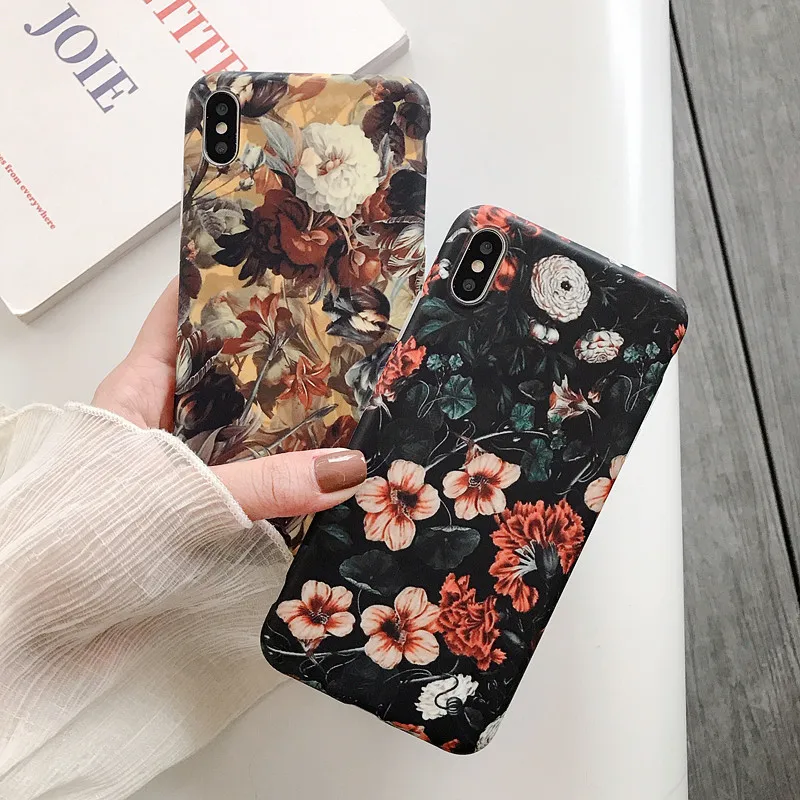 Чехол для телефона в стиле ретро с цветными цветами iphone XR XS Max X 6 6S 7 8 Plus 11 11Pro