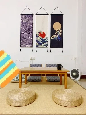 Japanese style living room background wall tapestry bedroom cotton linen cloth art hanging painting
Japanese style living room background wall tapestry bedroom cotton linen cloth art hanging painting