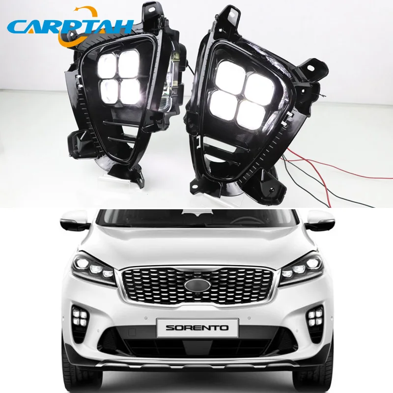 Светодиодный дневной светильник для Kia Sorento 2018 2019 Plug & Play Водонепроницаемый 12В