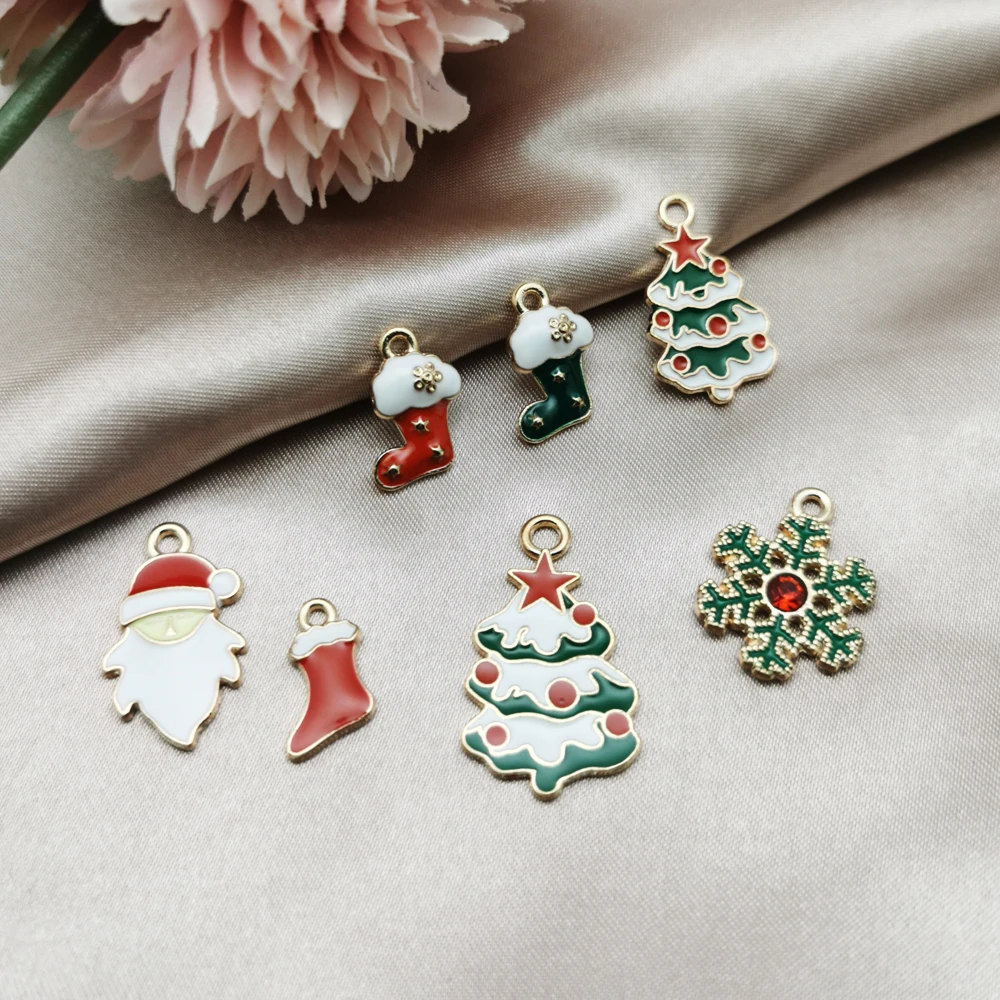 MuhNa 10pcs Santa Claus Christmas Tree Socks Snow Enamel Charms Alloy Pendants Earrings DIY Jewelry Accessories Gifts
MuhNa 10pcs Santa Claus Christmas Tree Socks Snow Enamel Charms Alloy Pendants Earrings DIY Jewelry Accessories Gifts