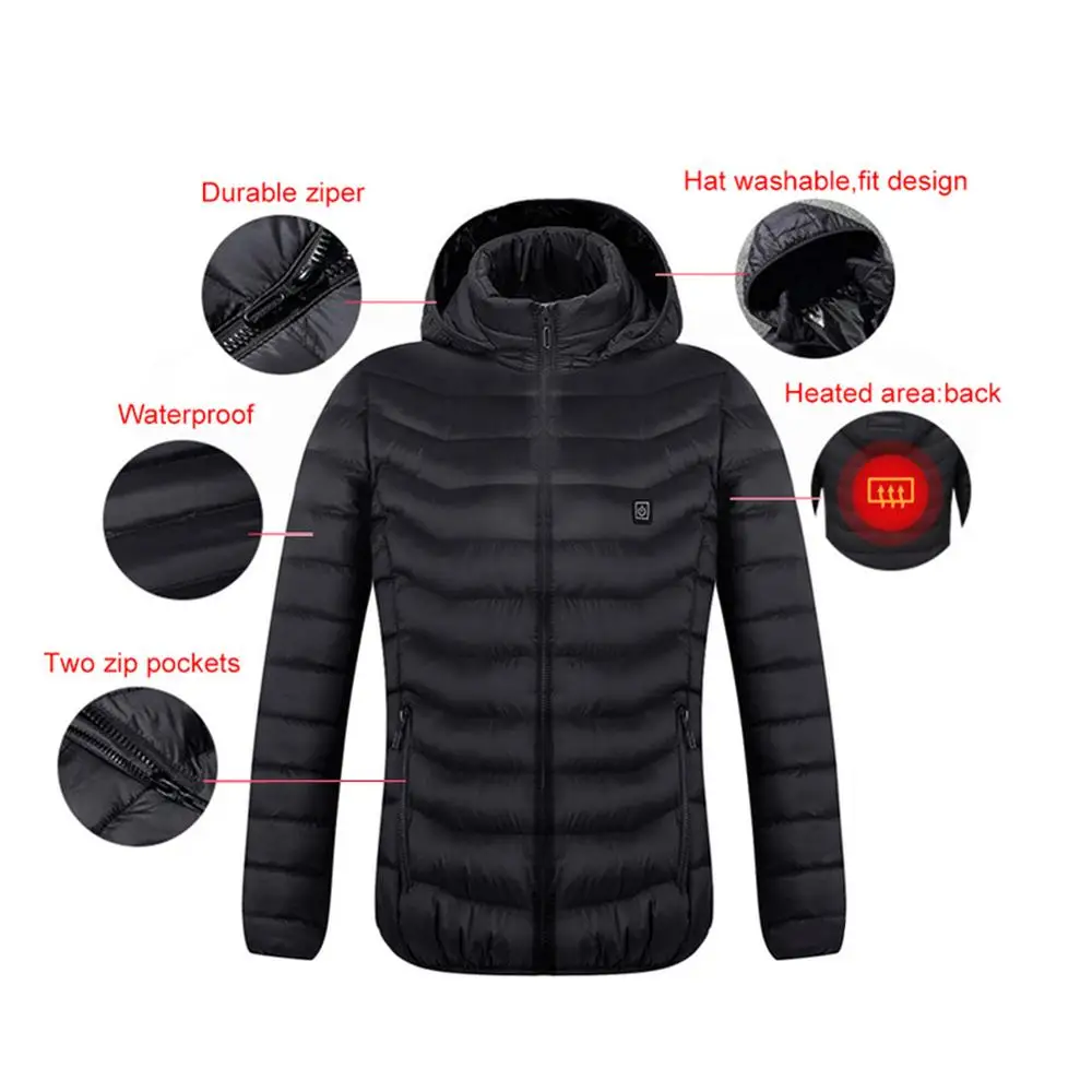 Hot Sale Heated Vest Down Cotton Mens Women Outdoor Coat USB Electric Heating Hooded Jackets Warm Winter Thermal Coat
Hot Sale Heated Vest Down Cotton Mens Women Outdoor Coat USB Electric Heating Hooded Jackets Warm Winter Thermal Coat