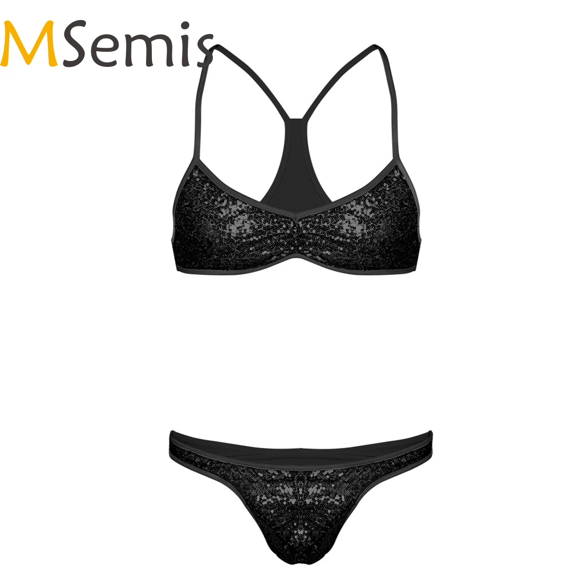 Мужское нижнее белье Sissy, комплект из 2 предметов с бюстгальтером-топом и трусиками, блестящий бюстгальтер-спагетти с блестками и перекрестн...
Мужское нижнее белье Sissy, комплект из 2 предметов с бюстгальтером-топом и трусиками, блестящий бюстгальтер-спагетти с блестками и перекрестн...