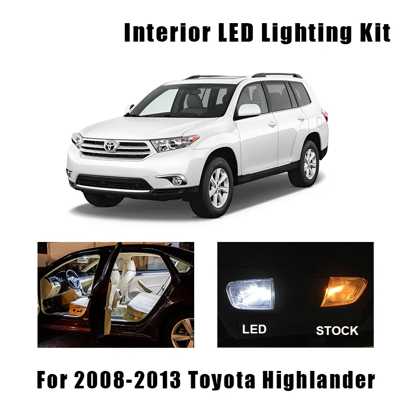 Фото 12 лампочек белый светодиодный светильник для интерьера комплект подходит Toyota