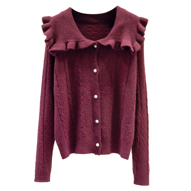 Lucyever Warm Women Cardigan Sweater Winter Thick Long Sleeve Japanese Kawaii Ruffles Loose Knit Solid Sweet Casual Girls Tops
Lucyever Warm Women Cardigan Sweater Winter Thick Long Sleeve Japanese Kawaii Ruffles Loose Knit Solid Sweet Casual Girls Tops