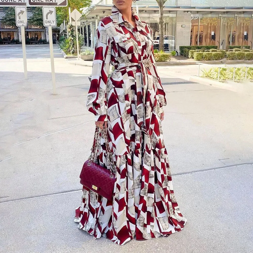 Office Ladies Korean Japanese Women Long Dresses Print Floor-Length Long Sleeve Geometric Women's Dress
Office Ladies Korean Japanese Women Long Dresses Print Floor-Length Long Sleeve Geometric Women's Dress