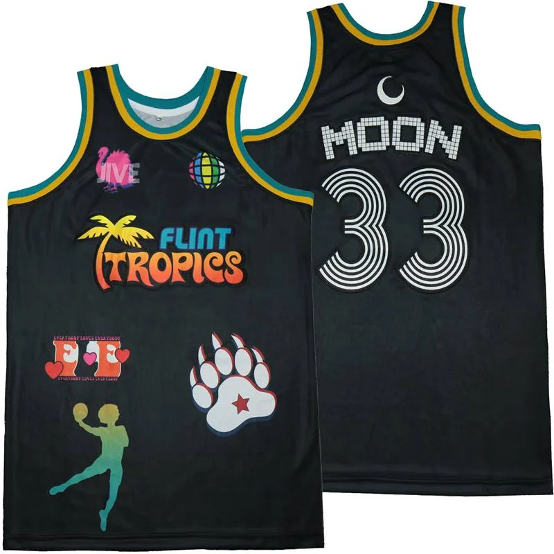 BG #33 FLINT TROPICS PATCHWORK jersey Embroidery sewing Outdoor sportswear Hip-hop culture movie black summer basketball jerseys
BG #33 FLINT TROPICS PATCHWORK jersey Embroidery sewing Outdoor sportswear Hip-hop culture movie black summer basketball jerseys