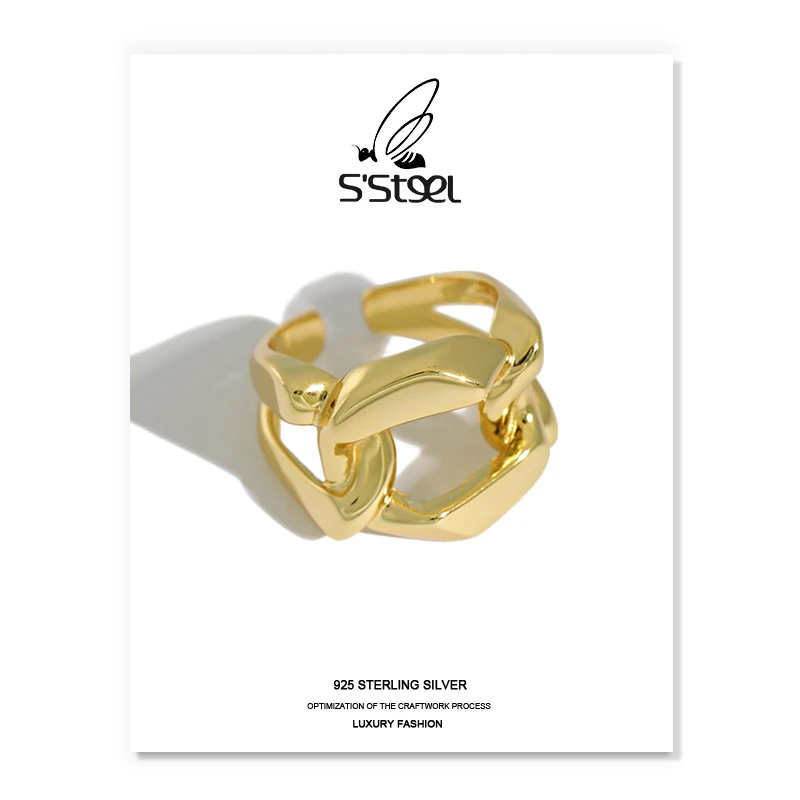 S'STEEL Chain Rings For Women 925 Sterling Silver Korean Designer Minimalist Adjustable Ring Anillos Grandes De Mujer Jewellery
S'STEEL Chain Rings For Women 925 Sterling Silver Korean Designer Minimalist Adjustable Ring Anillos Grandes De Mujer Jewellery