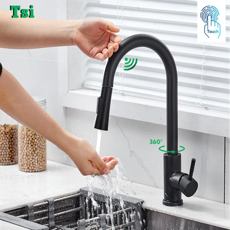 Pull Out Black Sensor Kitchen Faucets Stainless Steel Smart Induction Mixed Tap Touch Control Sink Tap
Pull Out Black Sensor Kitchen Faucets Stainless Steel Smart Induction Mixed Tap Touch Control Sink Tap