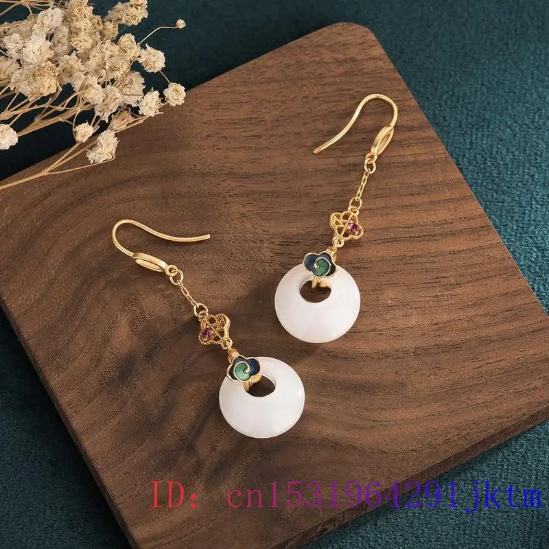 White Jade Doughnut Earrings Chalcedony Women Crystal Charm Natural Agate Gifts Jewelry Zircon 925 Silver Fashion Gemstone
White Jade Doughnut Earrings Chalcedony Women Crystal Charm Natural Agate Gifts Jewelry Zircon 925 Silver Fashion Gemstone