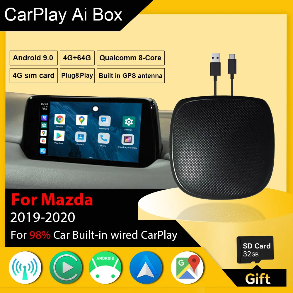 Wireless CarPlay/Android Ai Box Applepie For Mazda 2019-2020 The Original Car Built-in Wired Apple CarPlay (4G+64G /Android 9.0) 
Wireless CarPlay/Android Ai Box Applepie For Mazda 2019-2020 The Original Car Built-in Wired Apple CarPlay (4G+64G /Android 9.0)