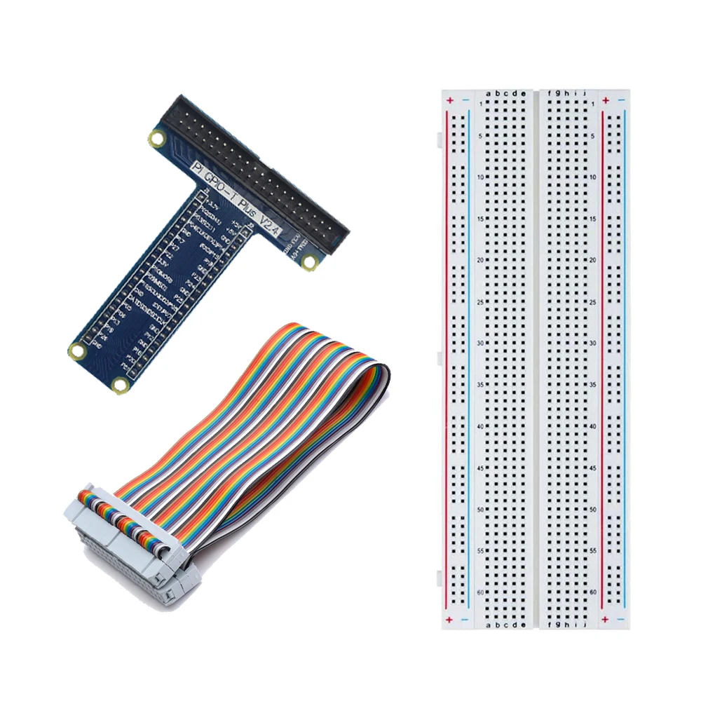 

Raspberry Pi GPIO Extension Board + GPIO Ribbon Cable + 830 Points Breadboard For Raspberry Pi 4B/3B+/3B For Orange Pi