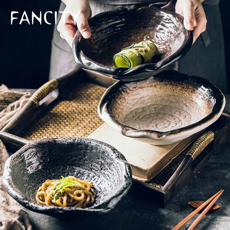 Irregular ceramic bowl full size deep creative bowl fruit salad bowl noodles soup bowl restaurant bowl
Irregular ceramic bowl full size deep creative bowl fruit salad bowl noodles soup bowl restaurant bowl