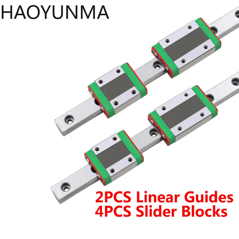 

2pcs MGN Linear Guide+4pcs MGN Block MGN7 MGN15 MGN12 MGN9 300 400 450 500 600 800mm Miniature Linear Rail Slide for CNC Parts