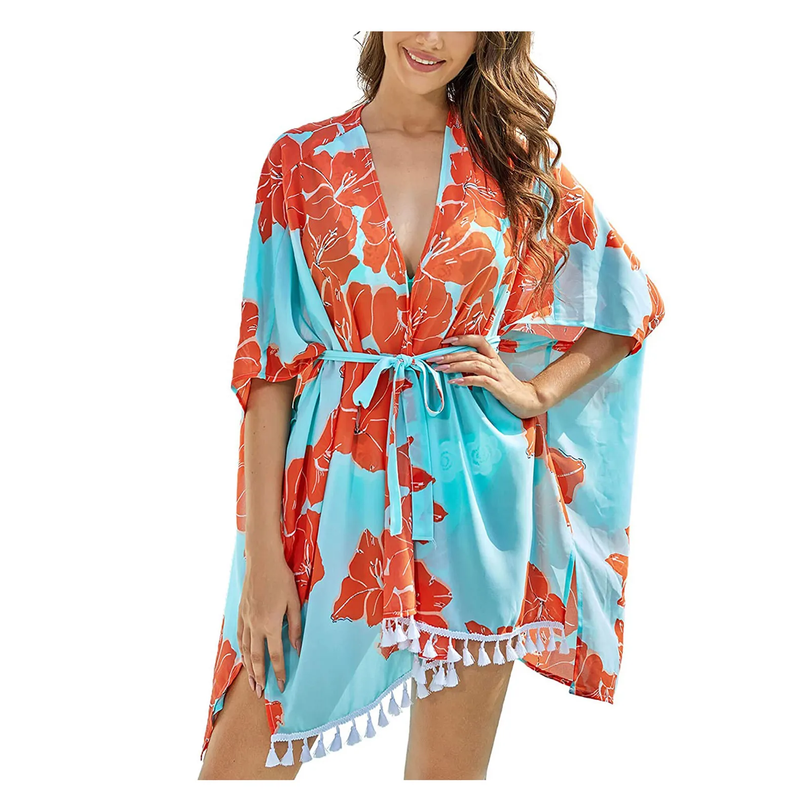 swimsuits women summer 2021 Beach Bikini Cover Up Fashion Women Chiffon Casual Sunscreen Shirt Printed Tassel Loose Beach Towel 
swimsuits women summer 2021 Beach Bikini Cover Up Fashion Women Chiffon Casual Sunscreen Shirt Printed Tassel Loose Beach Towel