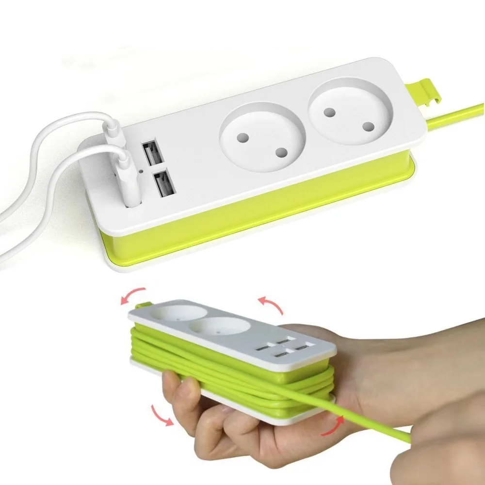 Protable EU Plug Socket with EU Outlets 4 USB Charging Ports 1.5M/5ft Extension Cord Overload Protection for Travel/Home/Office
Protable EU Plug Socket with EU Outlets 4 USB Charging Ports 1.5M/5ft Extension Cord Overload Protection for Travel/Home/Office
