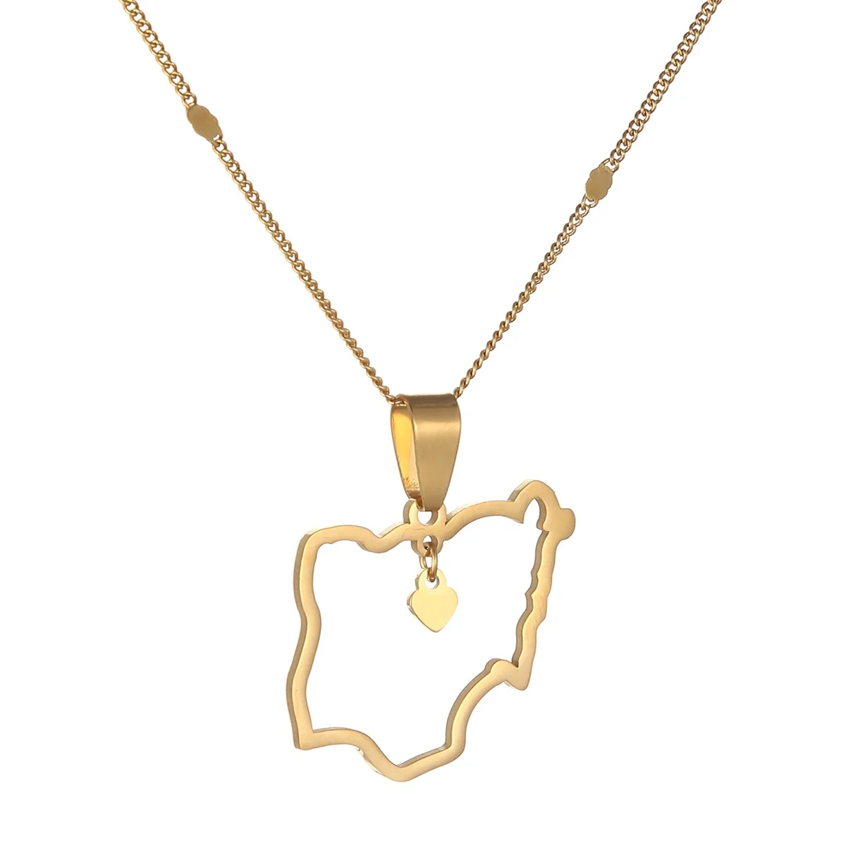 Country Nigeria Maps Pendant Necklaces Gold Color Heart Nigerian Neck Chain Jewelry 
Country Nigeria Maps Pendant Necklaces Gold Color Heart Nigerian Neck Chain Jewelry