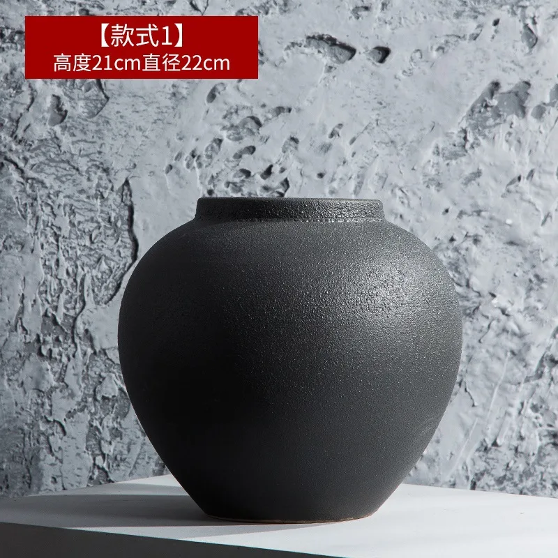 Black Frosted Ceramic Vase Dried Flower Decoration American Retro Pottery Living Room Art Flower Arrangement Accessories
Black Frosted Ceramic Vase Dried Flower Decoration American Retro Pottery Living Room Art Flower Arrangement Accessories